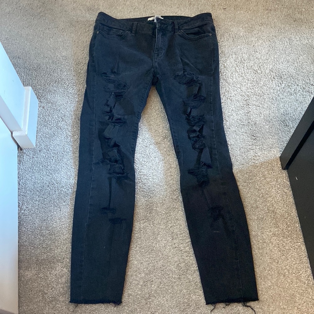 Black ripped jeans